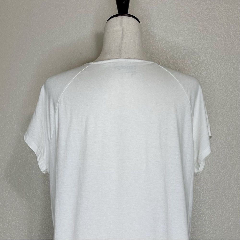Chico’s Zenergy White Black Rhinestones Short Sleeves Top - Picture 6 of 12